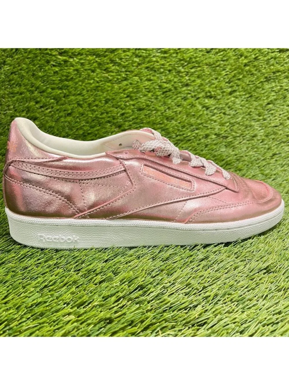 Reebok Club C 85 S Shine Womens Size 10 Pink Athletic Tennis Shoes Sneakers